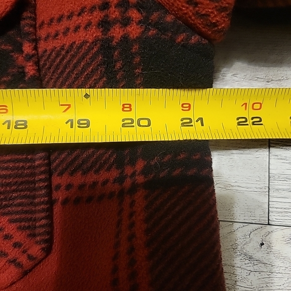 Cabela's Fleece Jacket Mens Medium Red Black Sherpa Lined Full Zip Flannel Heavy - Picture 12 of 13